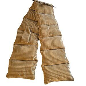 Steve Madden Ribbed Puffer Scarf Gold Tan Pocket NWT Womens One Size